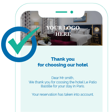 Confirmation réservation Parcours client Experience CRM pour hôtels et restaurants